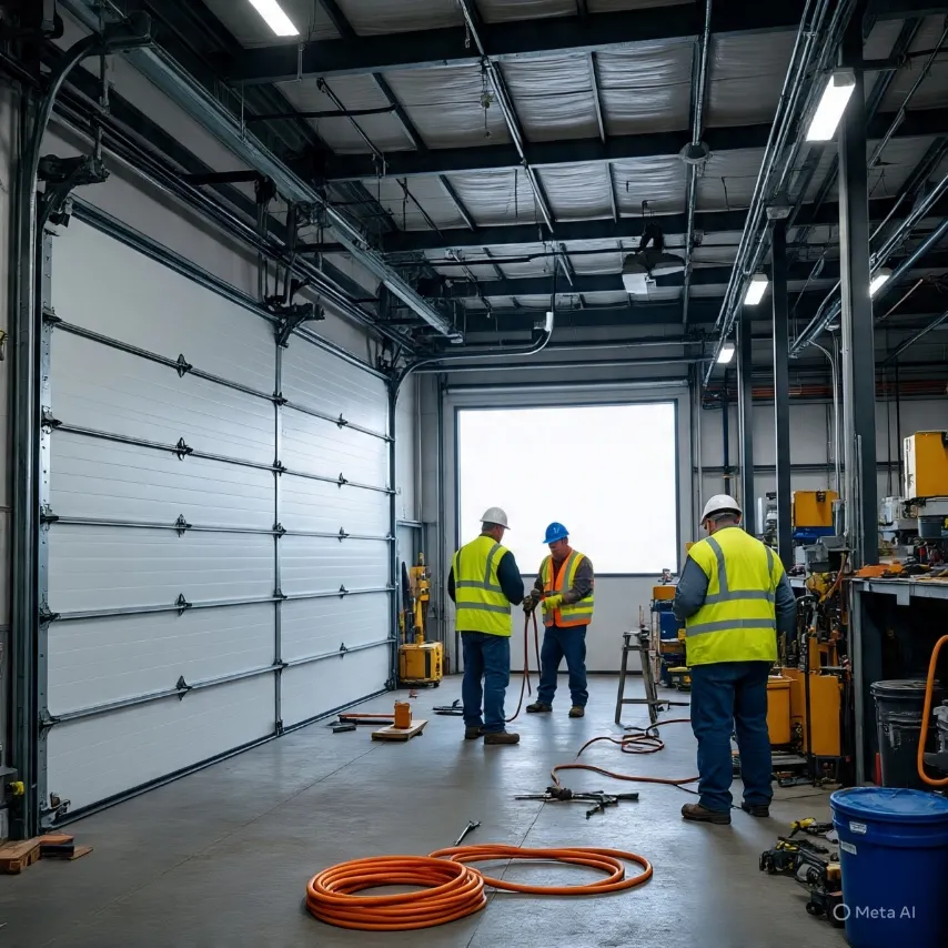 “Garage door stuck halfway due to broken spring issue”